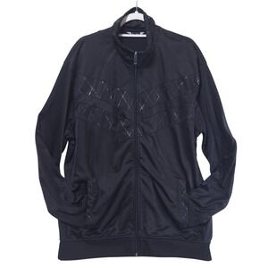 Sean John‎ Track Jacket 3XL Mens Black Full Zip Glossy Athletic Y2K Streetwear